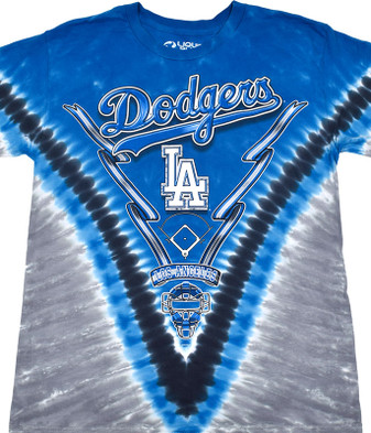 MLB Los Angeles Dodgers V Tie-Dye T-Shirt Tee Liquid Blue
