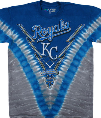 MLB Kansas City Royals V Tie-Dye T-Shirt Tee Liquid Blue