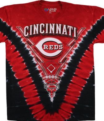 Apparel Girl's Cincinnati Reds Tie Dye V-Neck T-Shirt
