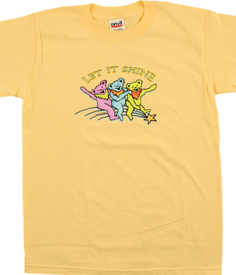 Grateful Dead GD Let it Shine Youth Yellow T-Shirt Tee