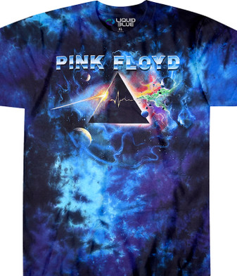 Pink Floyd Pulsar Prism Tie-Dye T-Shirt Tee Liquid Blue