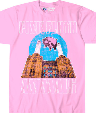 Pink Floyd Animals Pink T-Shirt Tee Liquid Blue