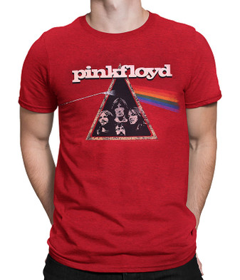 Pink Floyd Dark Side Retro Red Heather Poly-Cotton T-Shirt Tee Liquid Blue