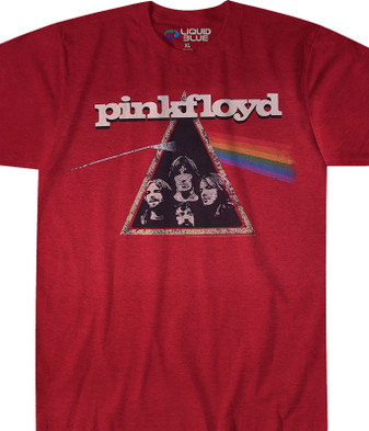 Pink Floyd Dark Side Retro Red Heather Poly-Cotton T-Shirt Tee Liquid Blue