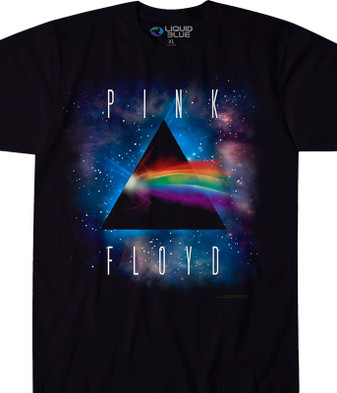 Pink Floyd Dark Side Space Black Athletic T-Shirt Tee Liquid Blue
