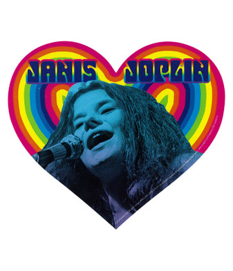 Janis Joplin Rainbow Heart Sticker