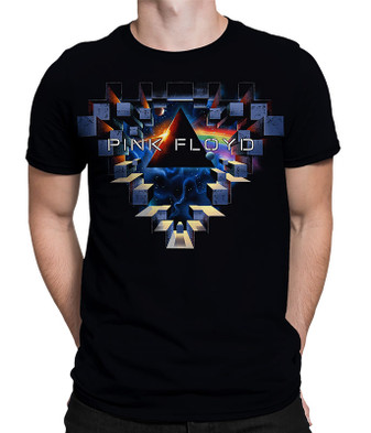 Pink Floyd Space Window Black Athletic T-Shirt Tee Liquid Blue