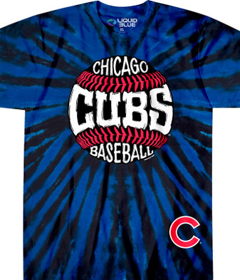 MLB Chicago Cubs Burst Tie-Dye T-Shirt Tee Liquid Blue