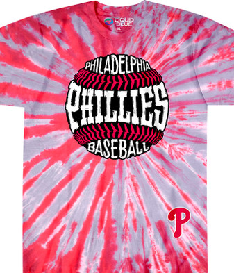 MLB Philadelphia Phillies Burst Tie-Dye T-Shirt Tee Liquid Blue