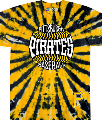 MLB Pittsburgh Pirates Burst Tie-Dye T-Shirt Tee Liquid Blue