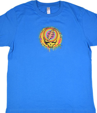 Grateful Dead GD Rainbow Splatter Blue Youth T-Shirt Tee