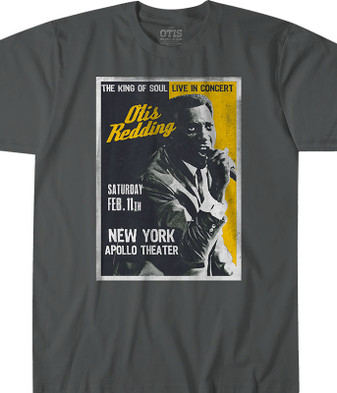 Otis Redding Apollo Theatre Grey Athletic T-Shirt Tee Liquid Blue