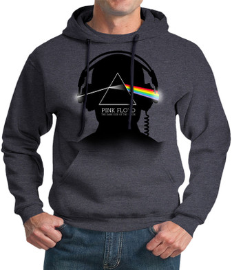 Pink Floyd Dark Side Beats Dark Heather Pullover Hoodie Liquid Blue