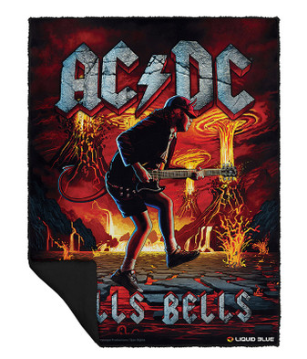 AC/DC Rock Eruption Fleece Throw Blanket Liquid Blue