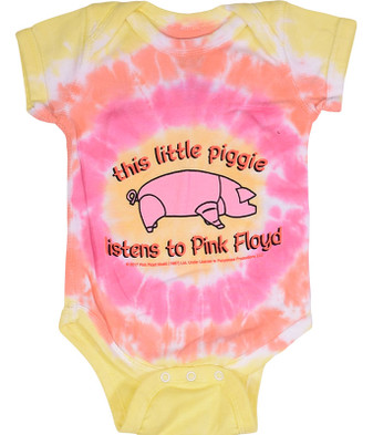 Pink Floyd This Lil' Piggy Tie-Dye Onesie Liquid Blue