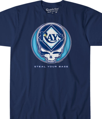 MLB Tampa Bay Rays GD Steal Your Base Navy Athletic T-Shirt Tee Liquid Blue