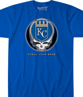 MLB Kansas City Royals GD Steal Your Base Blue Athletic T-Shirt Tee Liquid Blue