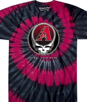 MLB Arizona Diamondbacks GD Steal Your Base Tie-Dye T-Shirt Tee Liquid Blue