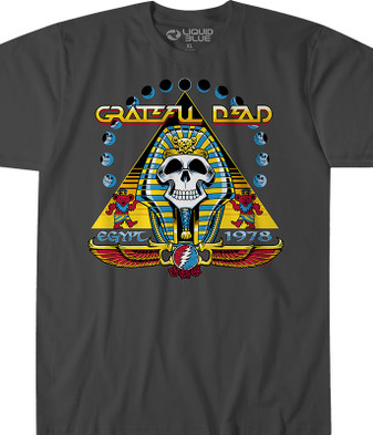 Grateful Dead Egypt 78 Grey T-Shirt Tee Liquid Blue