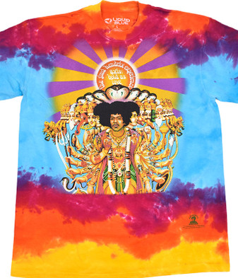 Jimi Hendrix Axis Bold As Love Tie-Dye T-Shirt Tee Liquid Blue