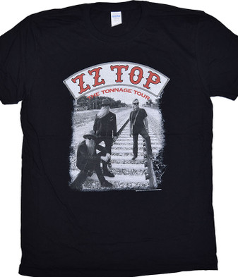 ZZ Top Tonnage Tour Black T-Shirt Tee Liquid Blue