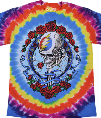 Grateful Dead Never Dead Tie-Dye T-Shirt Tee Liquid Blue