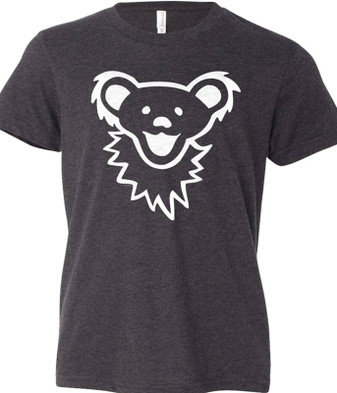 Grateful Dead Grateful Dead Dancing Bear Face Dark Heather Youth T-Shirt Tee