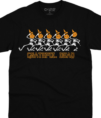 Grateful Dead Pumpkin Skellys Black T-Shirt Tee Liquid Blue