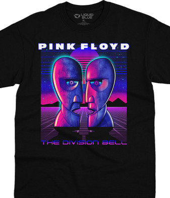 Pink Floyd Division Bell Vaporwave Black T-Shirt Tee Liquid Blue