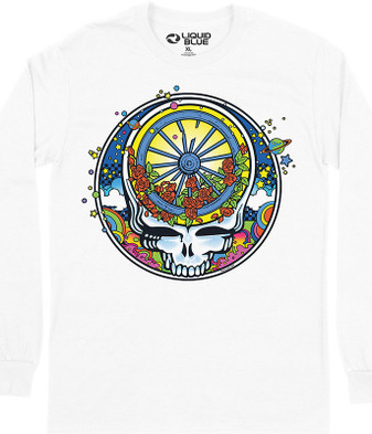 Grateful Dead SYF Wheel & Roses Long Sleeve T-Shirt Tee by Liquid Blue