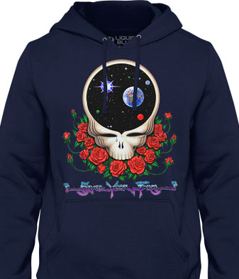 Grateful Dead Space Your Face Hoodie by Liquid Blue