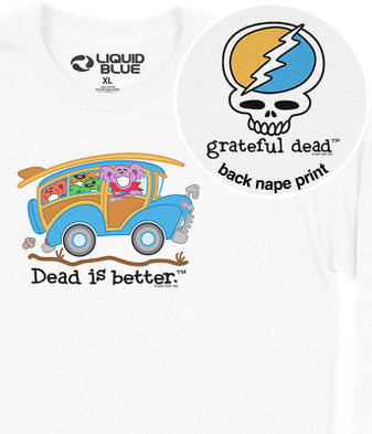 Grateful Dead Wagon Dead Is Better Long Sleeve T-Shirt Tee by Liquid Blue