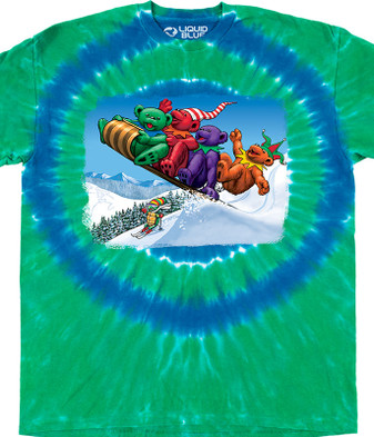 Grateful Dead Toboggan Bears T-Shirt Tee by Liquid Blue