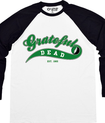 Grateful Dead Ballpark Green Long Sleeve T-Shirt Tee by Liquid Blue