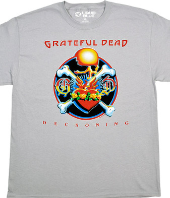 Grateful Dead Reckoning Grey T-Shirt Tee Liquid Blue