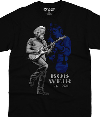 Grateful Dead Remembering Bobby Black T-Shirt Tee Liquid Blue
