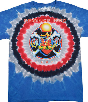 Grateful Dead Reckoning Tie-Dye T-Shirt Tee Liquid Blue