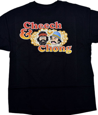 Cheech and Chong Cheech And Chong Clearance Black T-Shirt Tee Liquid Blue
