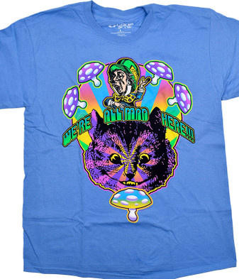 Liquid Blue We're All Mad Here Clearance Carolina-Blue T-Shirt Tee Liquid Blue