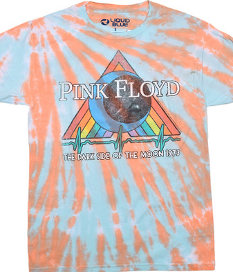 Pink Floyd Pink Floyd Streak Clearance Tie-Dye T-Shirt Tee Liquid Blue