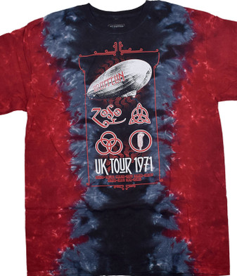 Led Zeppelin Tie-Dye T-Shirts Tees Licensed by Liquid Blue
