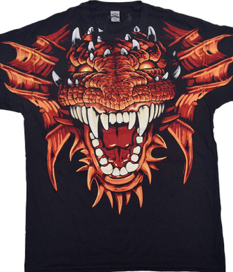 Liquid Blue Dragon Head Clearance Black T-Shirt Tee Liquid Blue