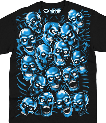 Liquid Blue Skull Pile T-Shirt by Liquid Blue