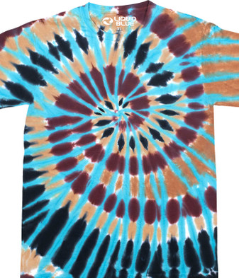 Liquid Blue Spiral Southwest Turquoise Tie-Dye T-Shirt Tee Liquid Blue