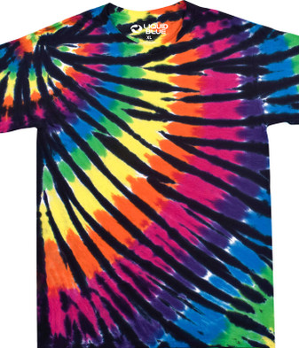 Liquid Blue Streak Rainbow Black Tie-Dye T-Shirt Tee Liquid Blue