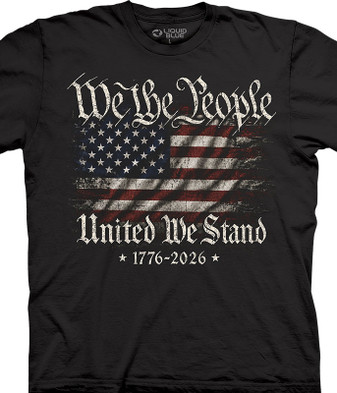Americana 250th We The People Black T-Shirt Tee Liquid Blue