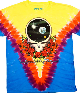 Grateful Dead Space Your Face 2 Tie-Dye T-Shirt Tee Liquid Blue
