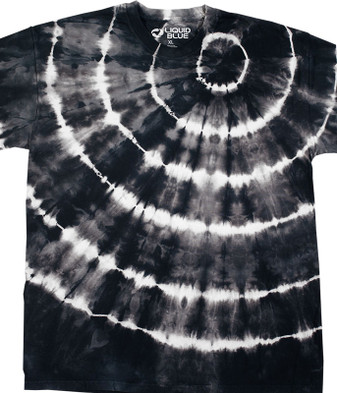 Liquid Blue Radial Black Tie-Dye T-Shirt Tee Liquid Blue