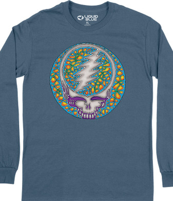 Grateful Dead Rusty Blue Long Sleeve T-Shirt by Liquid Blue