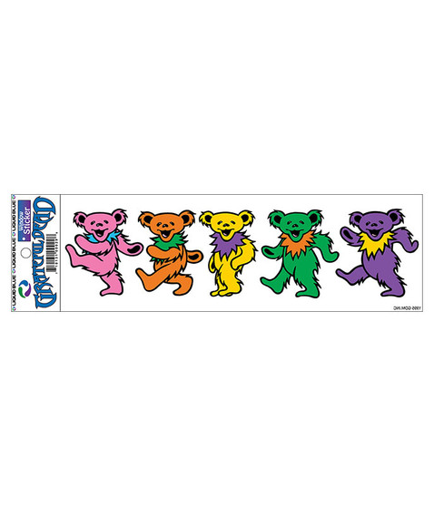 Grateful Dead Dancing Bears 3 in. Window Sticker Liquid Blue